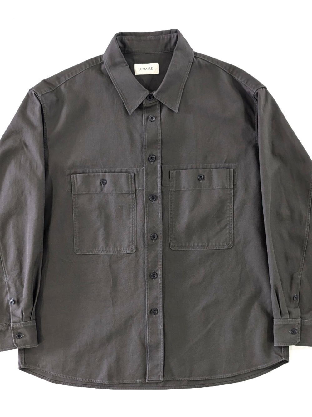 Lemaire Utility Overshirt Size 50 Espresso Brown Heavy Cotton Twill Shacket NWT